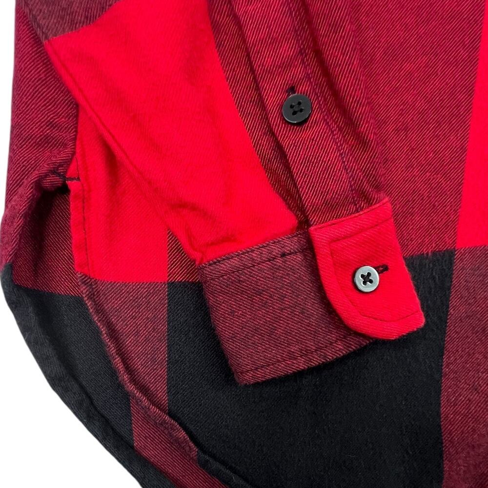 Athleta Heat Gen 2.0 Button Down Flannel Top Long Sleeve Buffalo Plaid Red XS - Picture 7 of 11